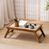 日式 家用飘窗桌子折叠小茶几榻榻米矮桌阳台实木禅意茶桌复古炕桌