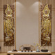 泰国柚木雕花板墙面壁饰东南亚风格 酒店会所玄关装 饰挂件客厅壁挂
