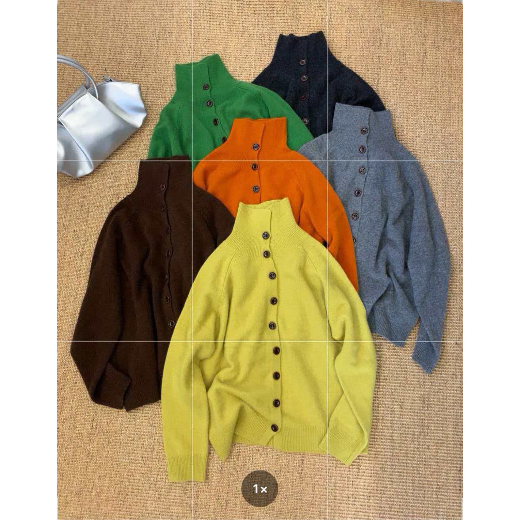 100羊毛针织衫女2025秋冬新款宽松显瘦高领针织开衫毛衣立领上衣