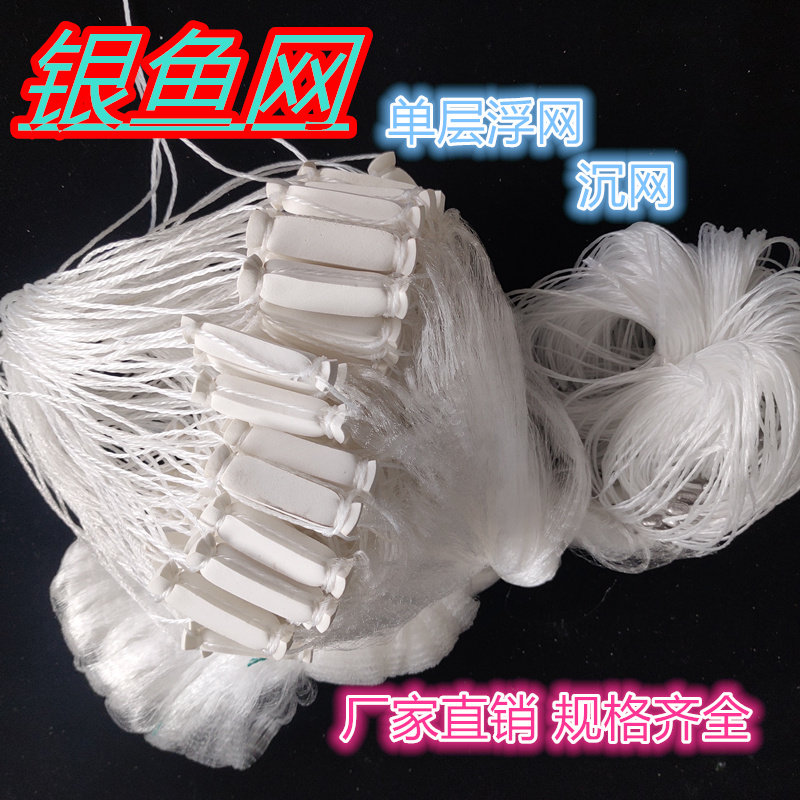 公鱼网银鱼面条鱼针鱼网浮网沉网柔软网丝网小鱼专用网粘网细丝网