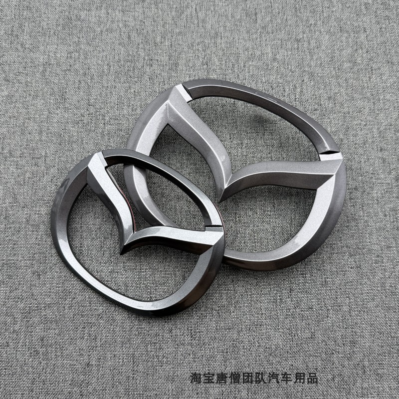 适用于MAZDA马3昂克赛拉三厢两厢次世代车标改装亮灰色前标后尾标