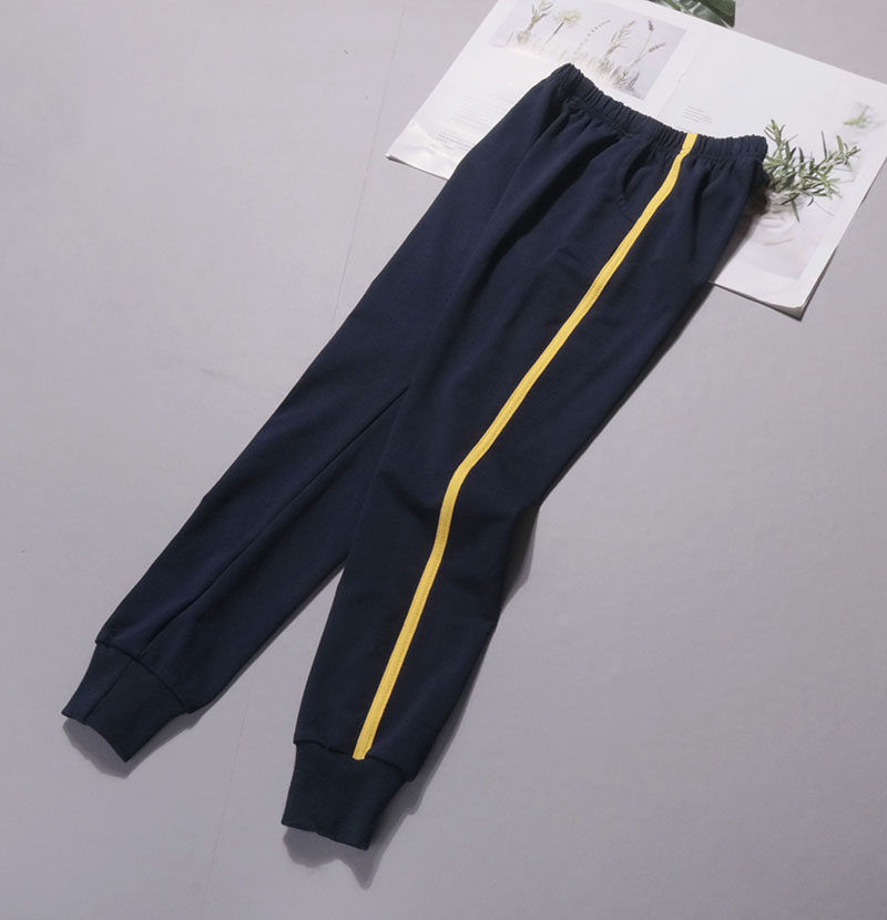 纯棉运动深蓝色卫衣小学生校服裤