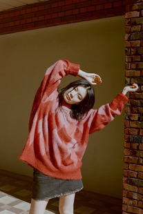 Mohair复古大菱格马海毛宽松圆领毛衣 Argyle 高价设计师 DA1R1KU