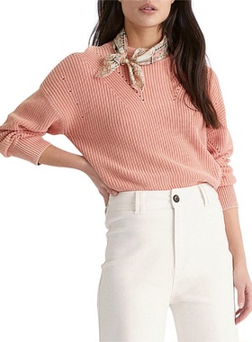 WITCHERY纯棉厚款水洗圆领女款针织毛衣22101306