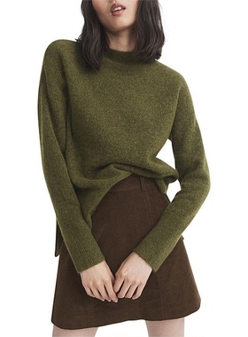 WITCHERY羊毛混纺半高领开叉毛衣22101308