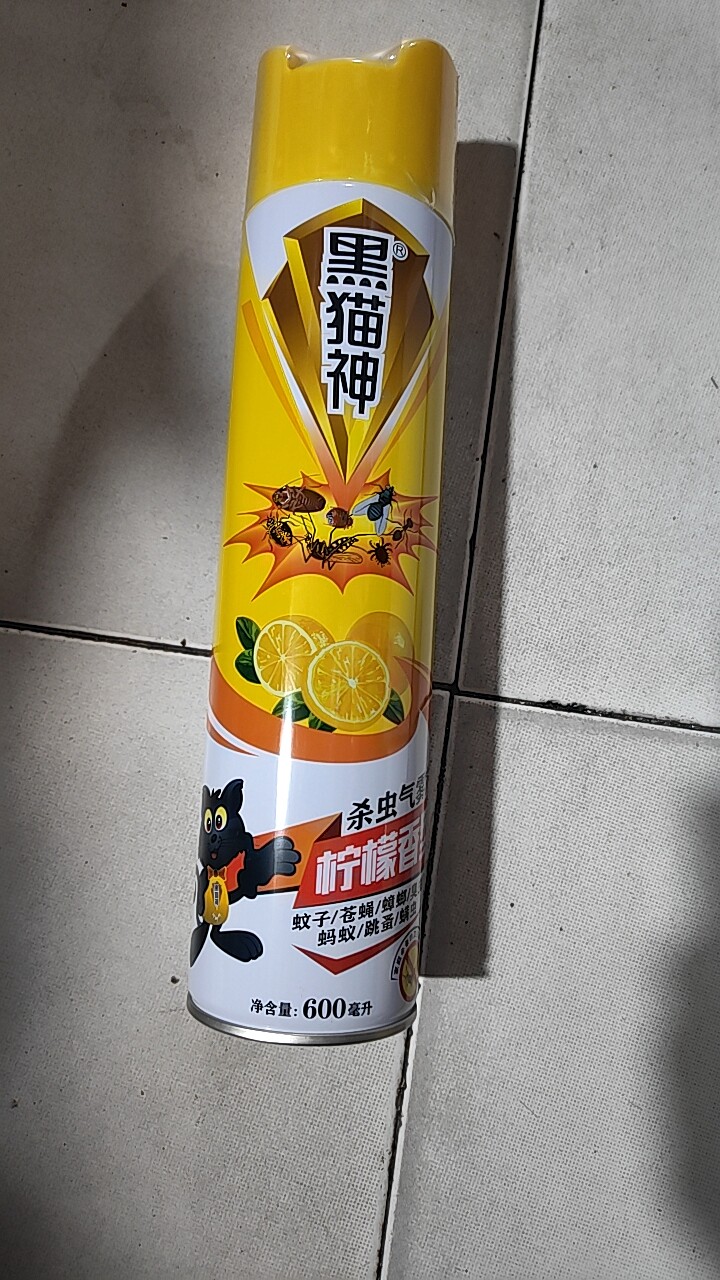 黑猫神杀虫气雾剂黄柠檬香型家用实惠图片