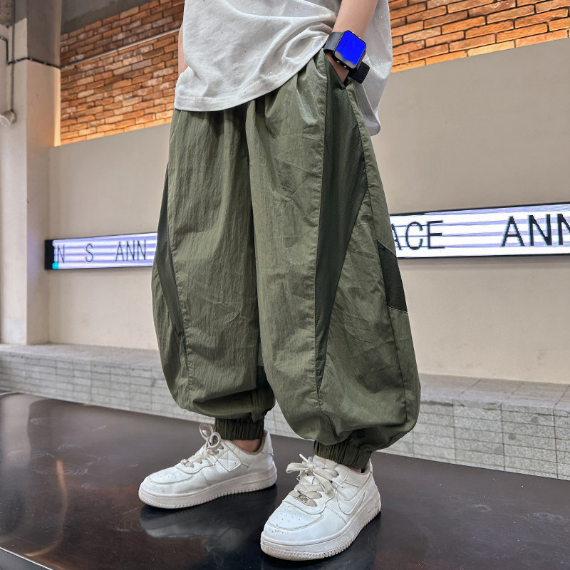 男童裤子夏季薄款2025新款儿童装休闲运动夏天长裤大童夏装防蚊裤
