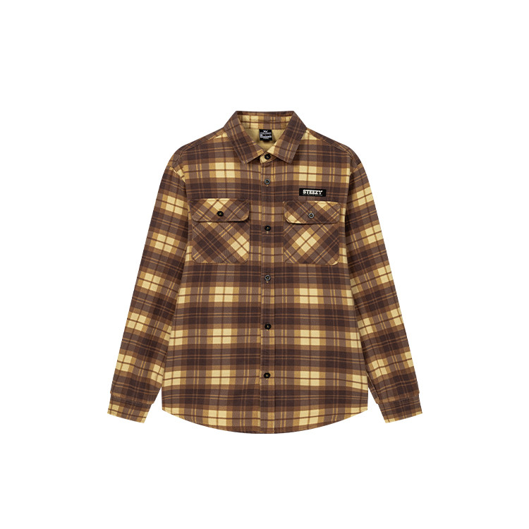 361度男式复古长袖衬衫时尚潮格子衫外套上衣秋季新品552549581