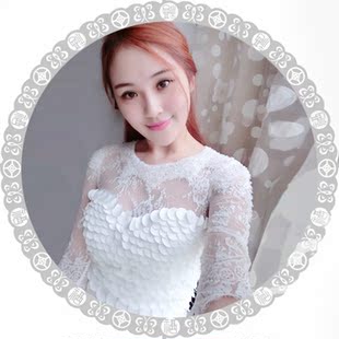 独家定制明星红人同款宫廷风重工手工钉珠蕾丝鱼鳞片小礼服连衣裙