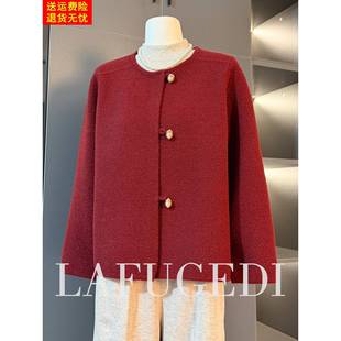 本命马年妈妈红色外套新款中老年女秋冬装洋气上衣服喜婆婆婚宴装