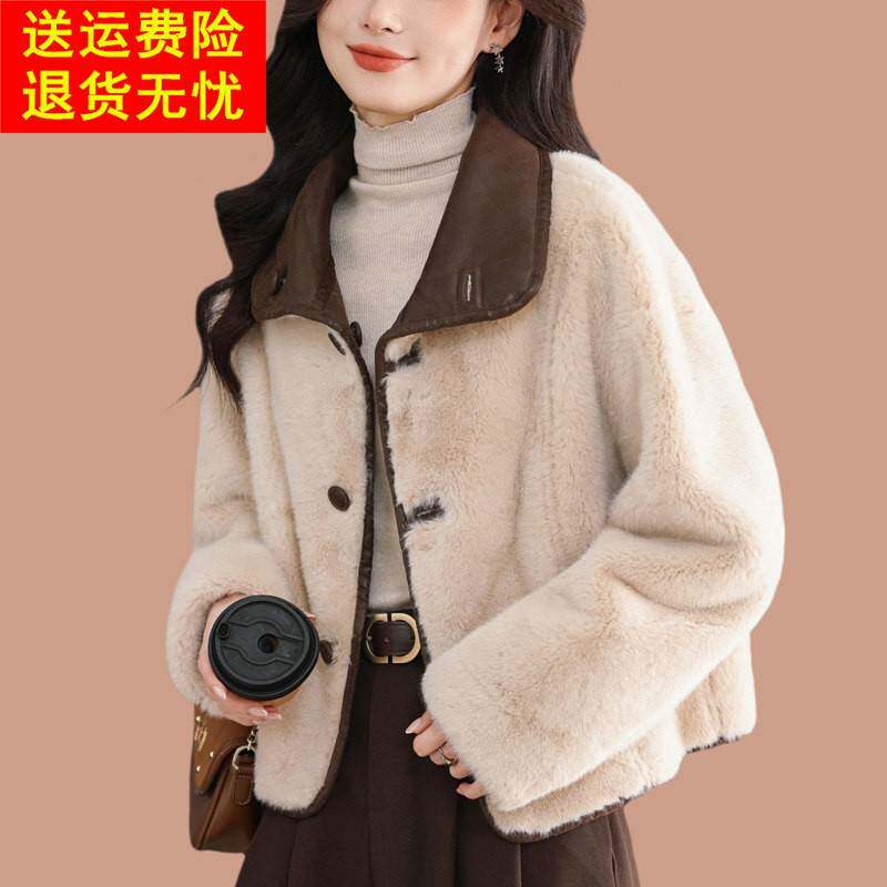 简单皮草外套女2025新款海宁皮毛一体仿貂毛毛年轻款正反两穿皮衣