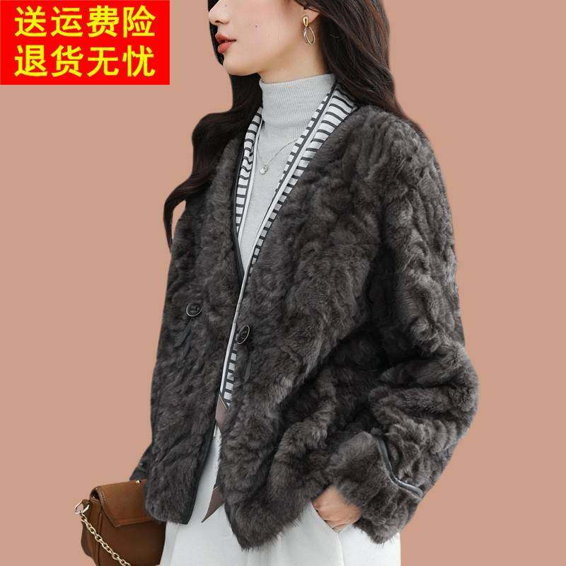 海宁皮草外套女2025新款爆款洋气简单皮毛一体年轻款毛毛仿貂加厚