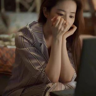明星刘亦菲同款 高级感独特漂亮条纹家居服 睡衣女春秋冰丝2025新款