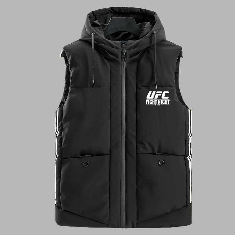 2026秋冬UFC格斗MMA拳击棉衣马甲男外套宽松显瘦百搭无袖坎肩马夹