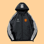 2025秋冬季 连帽登山服 风衣运动外套欧冠曼联防水防风拉链夹克大码