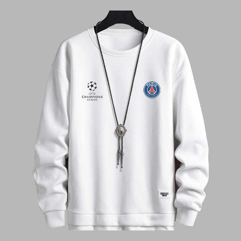 春秋季欧冠巴黎球队长袖上衣比赛训练足球联赛圆领男士卫衣打底衫