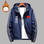 中国国家队运动加厚保暖羽绒棉外套冬季 休闲连帽防风风衣棉袄 男士