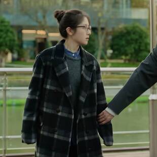原版滤镜李兰迪苏橙橙同款毛呢大衣秋冬翻领中长款外套女衣服潮