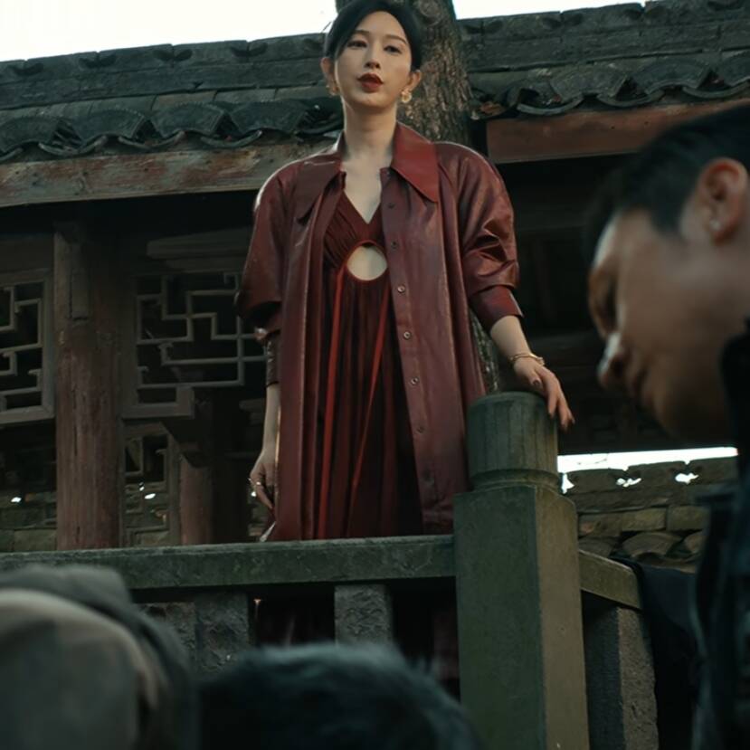 枭起青壤张俪林喜柔同款皮衣外套