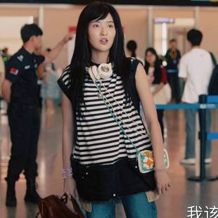 原版 t恤女衣服潮 值得爱王玉雯代大吉同款 背心上衣夏圆领条纹无袖