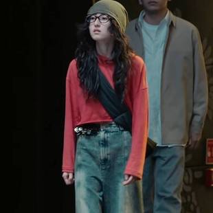 t恤春秋圆领百搭上衣裤 原版 长袖 生活8张子枫同款 子女衣服潮 向往