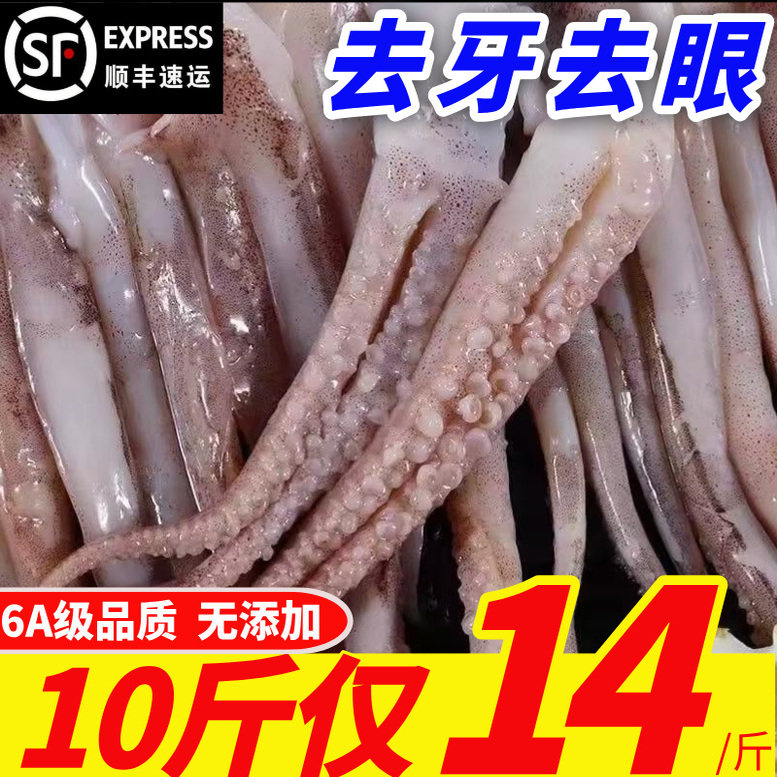 新鲜鱿鱼须鲜活冷冻二本足章鱼生鲜尤鱼铁板鱿鱼串腿海鲜商用批发