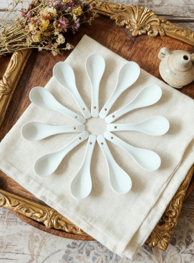 十个装纯白色陶瓷勺子家用商用酒店饭店月子中心汤勺白瓷瓢羹汤匙