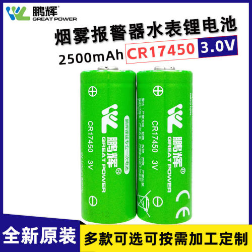 鹏辉CR17450智能水表烟感器PLC罗盘方向仪安全装置指示灯3V锂电池