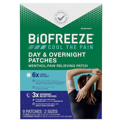 美国直邮Biofreeze Professional日间夜间薄荷醇缓解片薄荷醇 9片