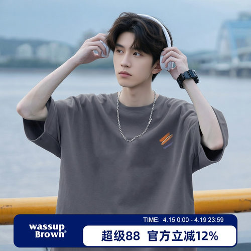 WASSUPBROWN宽松休闲T恤