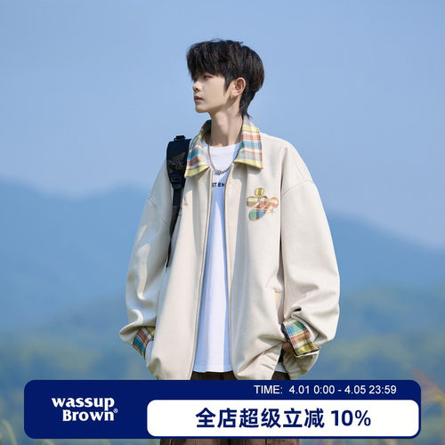 WASSUPBROWN休闲宽松夹克