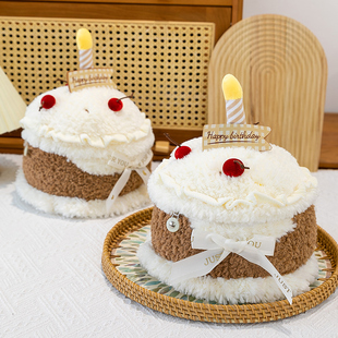 生日蛋糕小熊玩偶公仔抱枕娃娃毛绒玩具有拉链可放惊喜送女生礼物