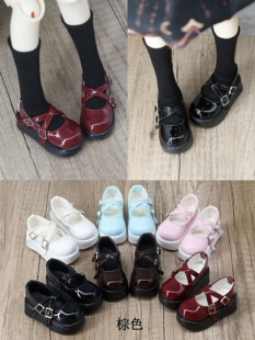BJD/MSD/DD4分娃娃鞋子厚底鞋myou熊妹兔豆豆娃衣配件1/4娃鞋皮鞋