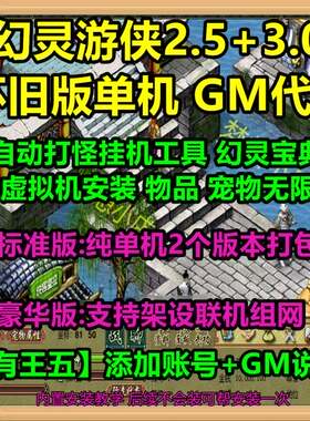 幻灵游侠单机版2.5+4.0新增王五GM代码挂机工具免虚拟机电脑单机