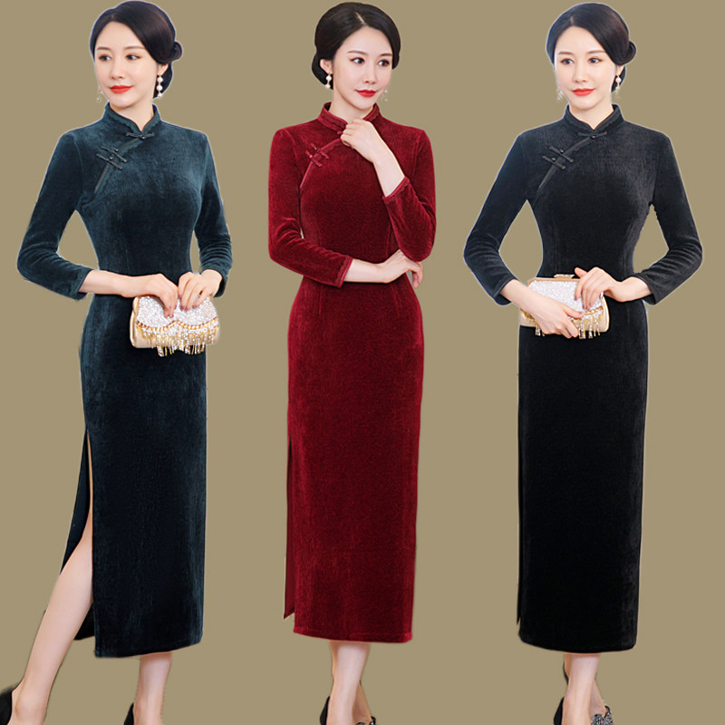 中国风日常旗袍改良连衣裙长款女