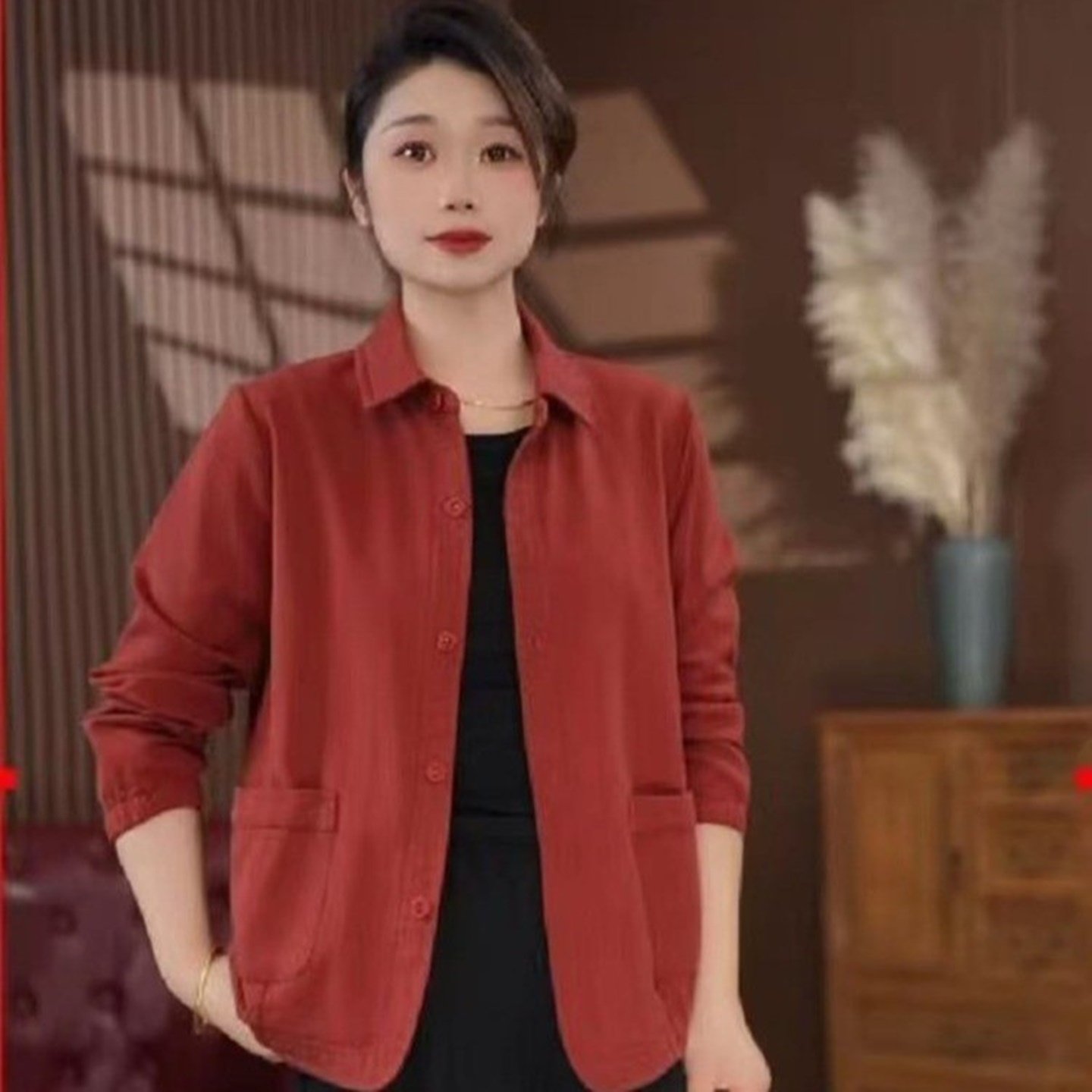 妈妈装春秋款休闲长袖百搭开衫女