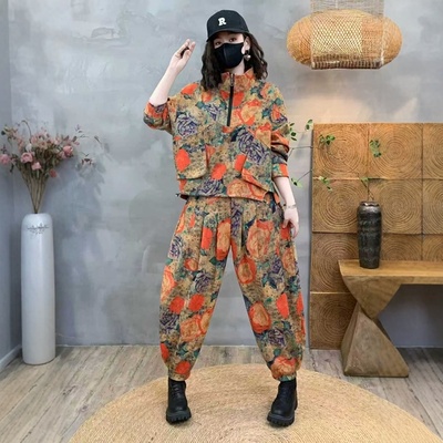 中年妈妈时尚休闲套装女洋气