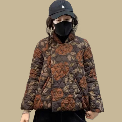 加棉复古宽松版棉麻加厚棉衣碎花