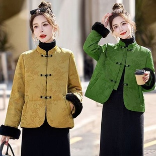 冬季新款新中式国风棉袄上衣女士气质妈妈装宽松保暖加厚棉衣外套
