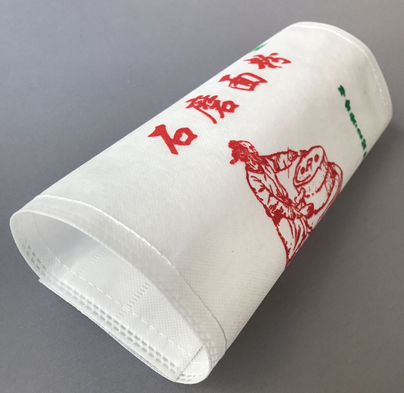面粉无纺布包装袋彩色印刷logo设计厂家手提无纺布石磨面粉袋定做