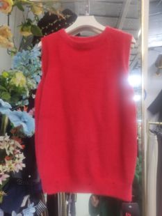 清不退不换看好再拍红色针织马甲59.9