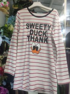 清条纹棉质T裙59.9