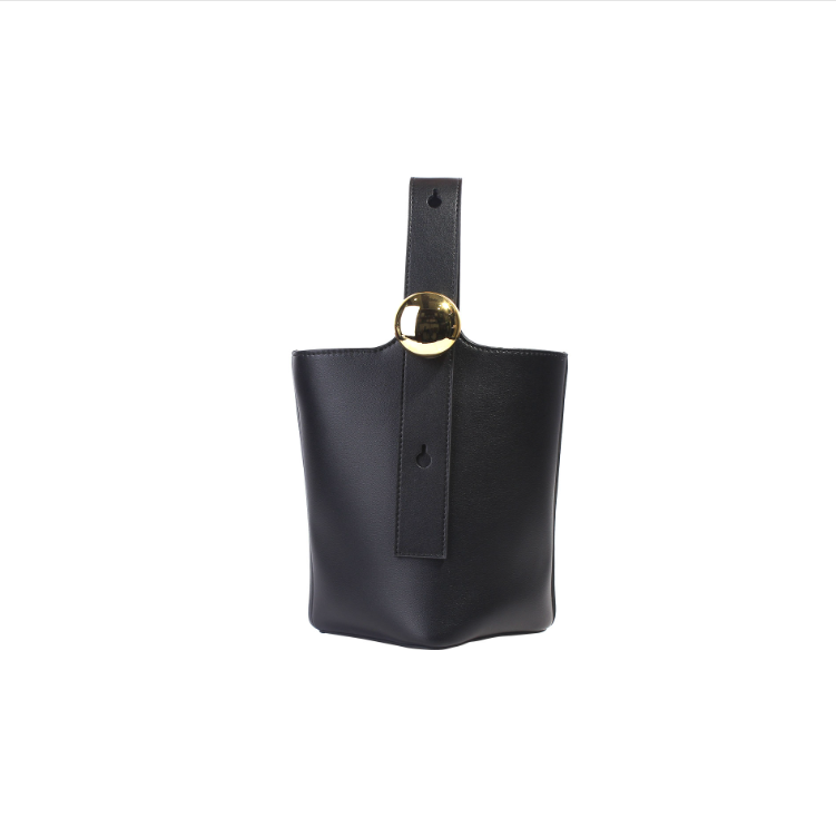 小号Pebble设计真皮水桶包简约单肩斜跨包BK-1050s午夜黑