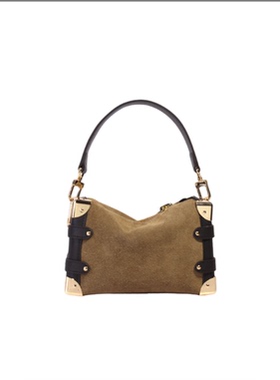 新款韩版小众设计百搭腋下单肩斜跨手提女包BK-6032M-棕色