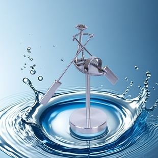 创意公仔平衡不倒小铁人不倒翁动态金属桌面治愈摆件物理科学礼物