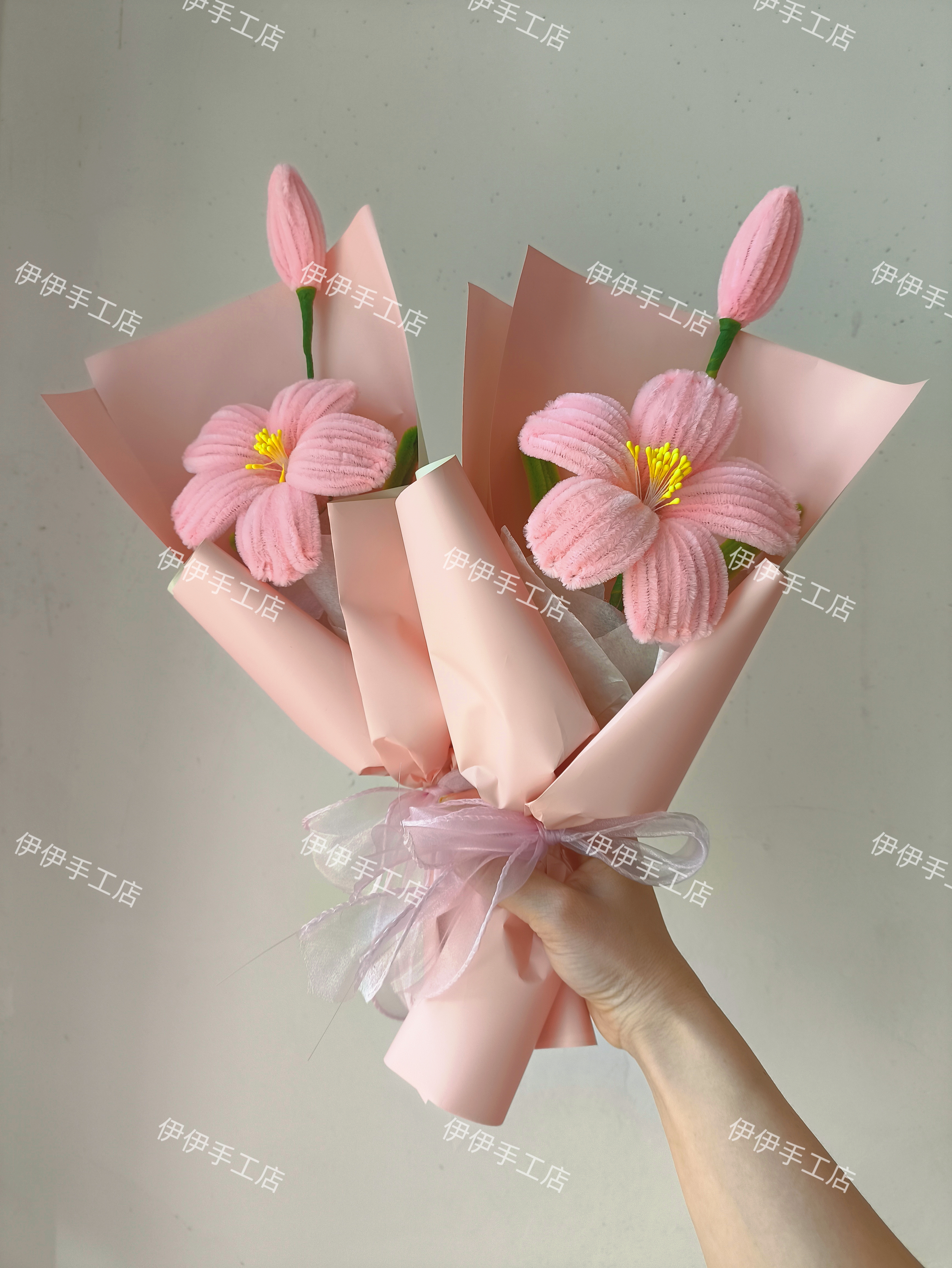纯手工扭扭棒成品芙蓉花(成品花束)满50包邮