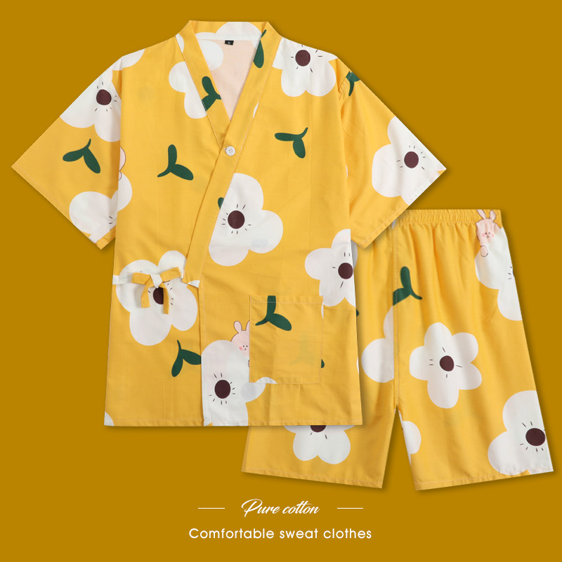 汗蒸服纯棉和服开衫大码高档睡衣