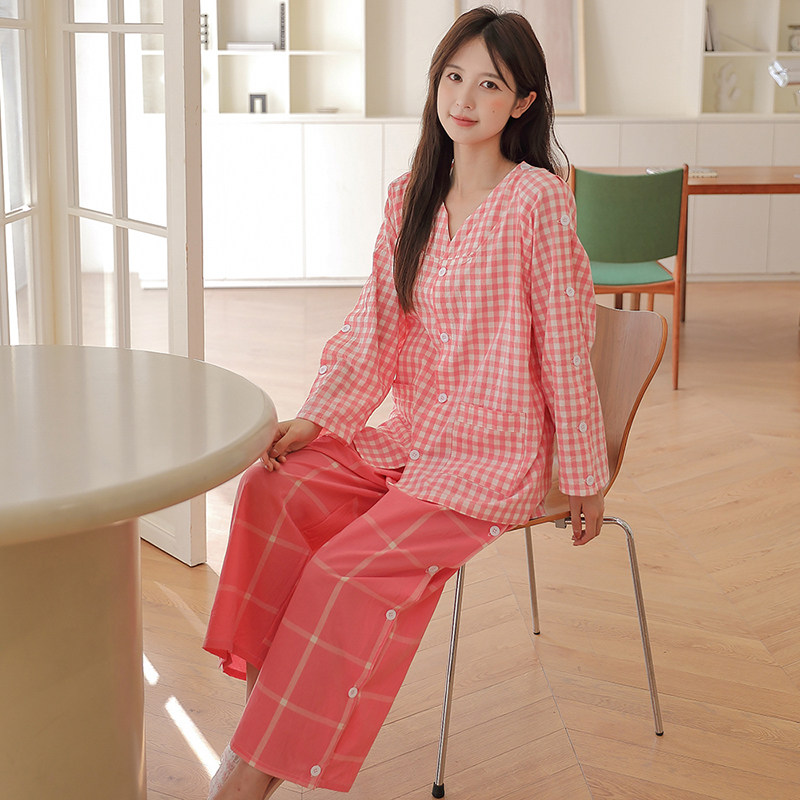 颜叶艾灸服长款前后开袖开理疗服