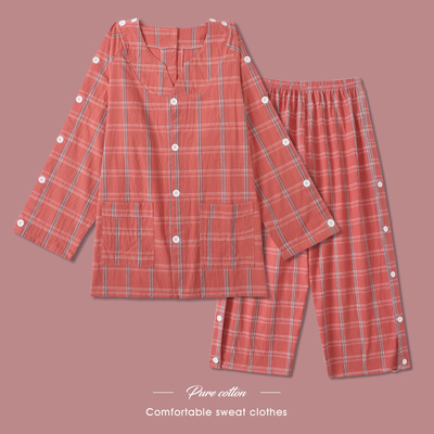 艾灸服纯棉高档情侣长款前后开衫