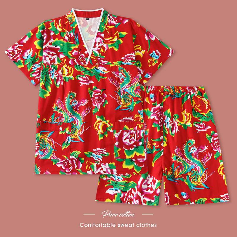 汗蒸服纯棉大码情侣套装网红